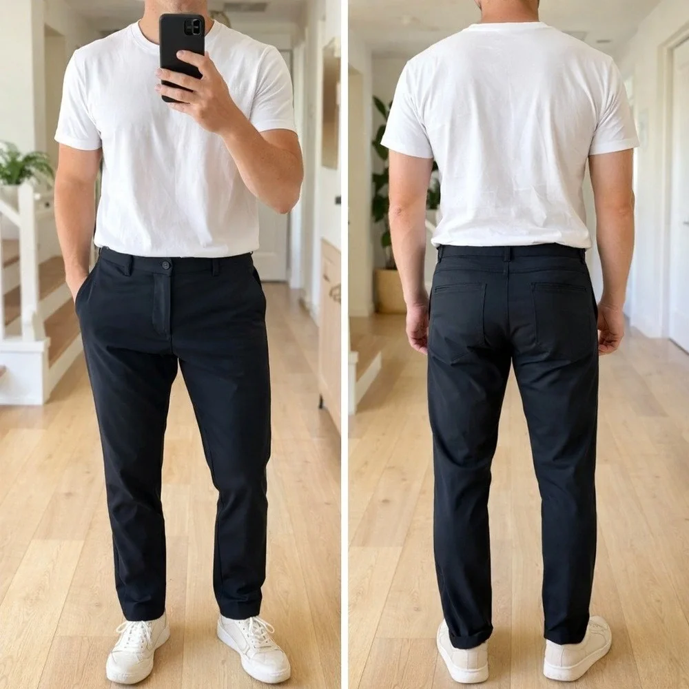 Old Navy Active Tech Hybrid Slim Pants Mens 31x32 Gray 4-Way Stretch Performance